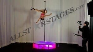 Portable Stripper Poles available for rental including delivery & setup all star stages portable stripper pole rentals available for production or private party events los angeles miami new york san francisco 300x168 Portable Dance Pole Rentals in Fort Worth & Arlington, TX
