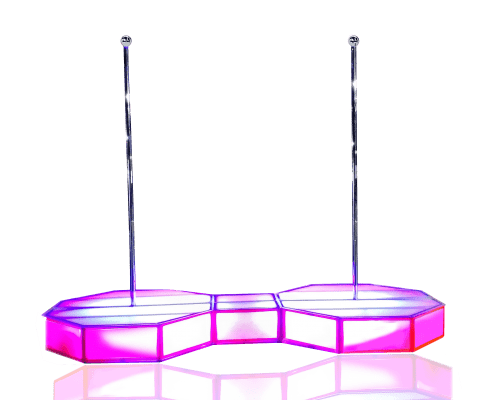 all star stages twin double portable stripper poles and catwalk stage 12x5ft