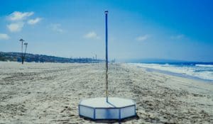 All Star Stages Portable Stripper Pole on Dockweiler State Beach Morning-2