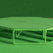 all star stages portable octagon riser platform green screen frame and top on green cyc set