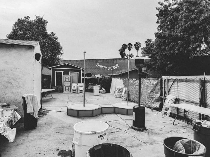 all star stages double pole and stage backyard thirtylicious bday party BW