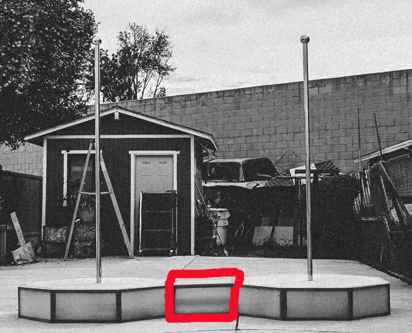 catwalk pointed out on an all star stages fx double portable dance pole and octagon stage